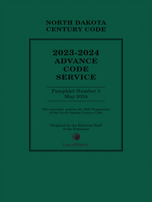 cover image of North Dakota Century Code Annotated Advance Code Service